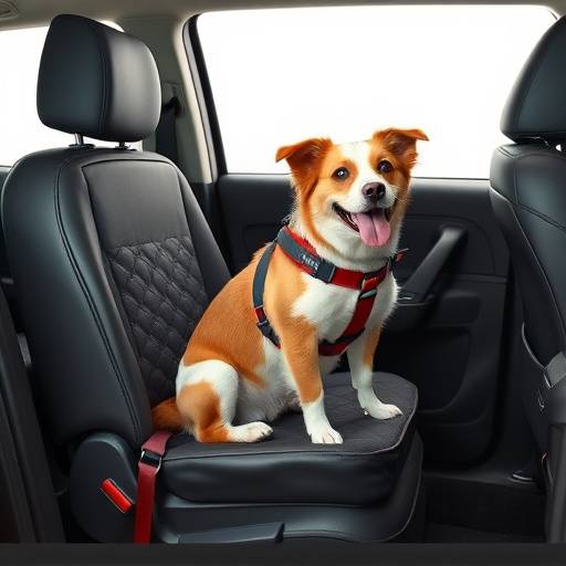 Asiento elevador para coche de perro, acolchado y con arn&eacute;s de seguridad integrado