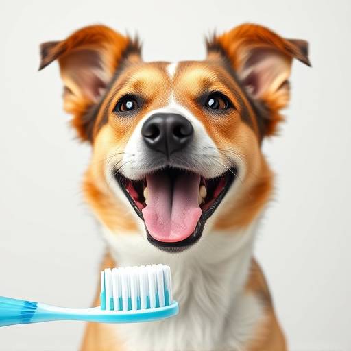 Cepillo de dientes para perros con sabor a menta y pasta dental